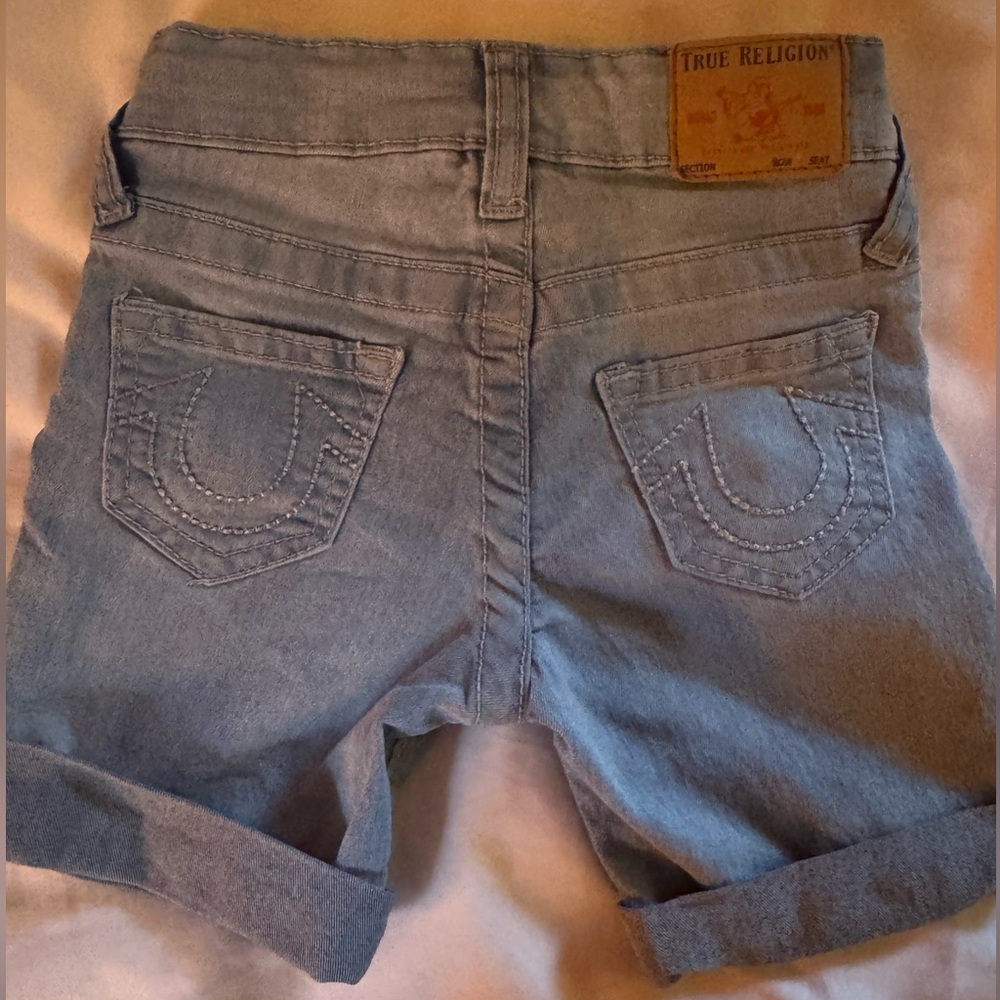 True Religion Kids Faded Blue Jean Shorts
